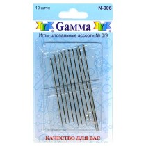 Иглы для шитья ручные " Gamma" для штопки №3/ 9 N- 006 в блистере 10 шт. P