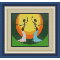 "Танец" Рисунок на ткани (круговая техника)